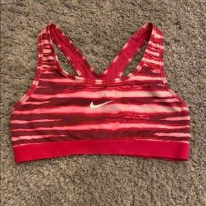 Pink Nike sports bra